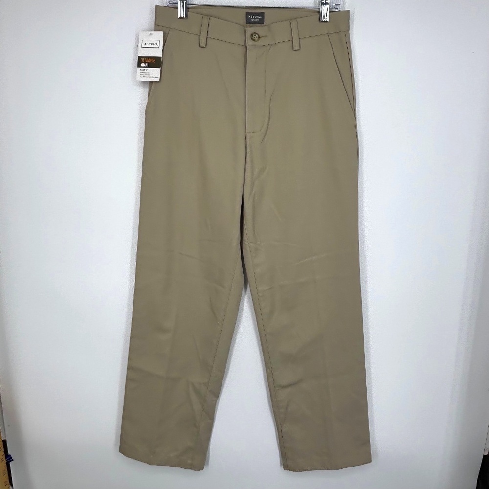 Merona Young Mens Sz 31W by 30L Chino Pants Khaki Beige Classic Fit Straight Leg